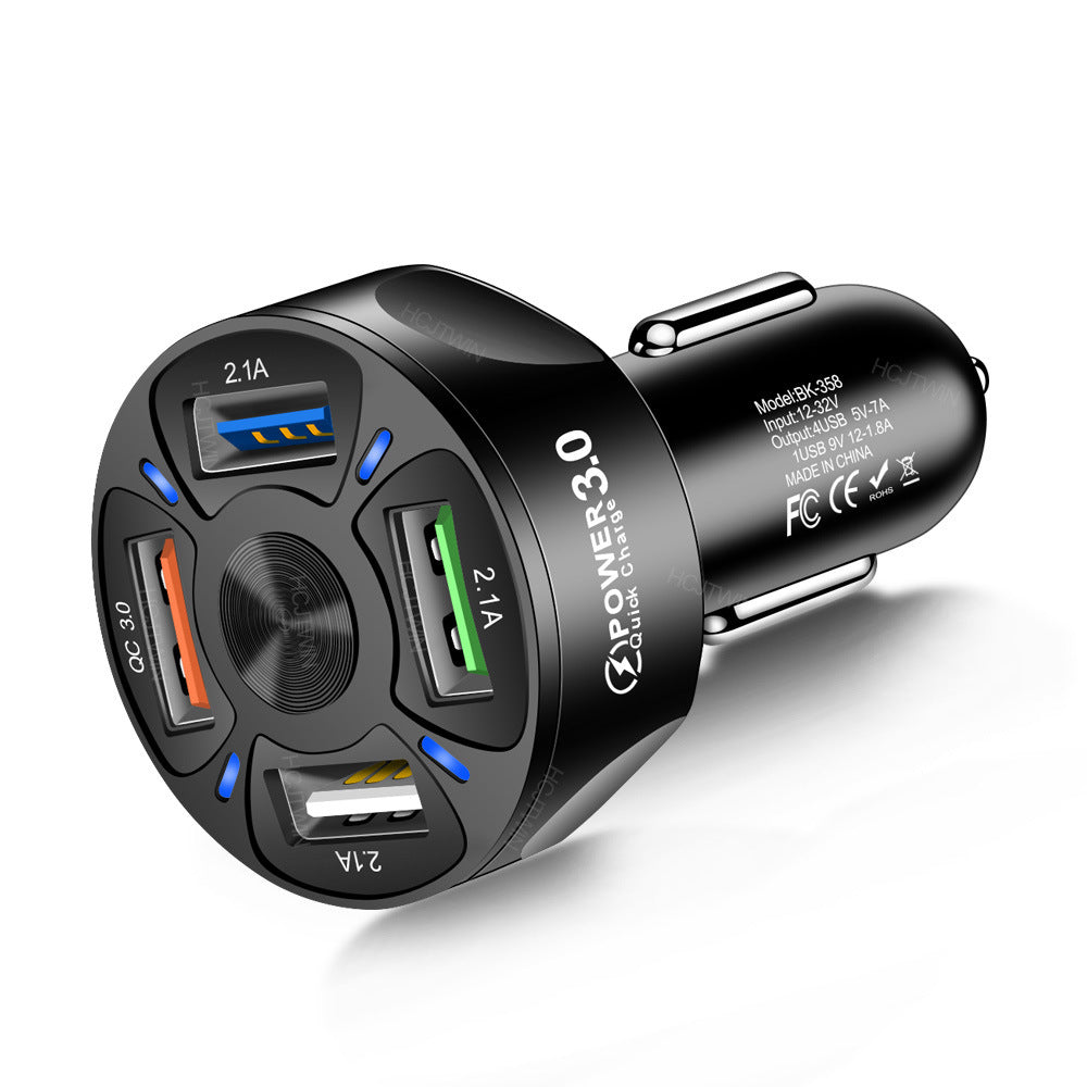 4-Port Car Fast Charger – QC 3.0 USB